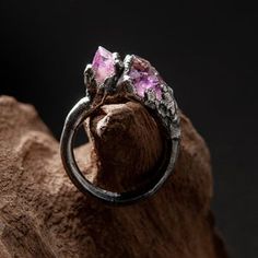 Silver ring jewelry with two amethystgift for womanamethyst | Etsy Metal Crystal Ring For Gift, Silver Rings For Her - Fine Jewelry, Fine Jewelry Silver Ring As Gift For Her, Silver Fine Jewelry Rings As Gift For Her, Silver Rings Fine Jewelry For Her, Spiritual Gemstone Metal Jewelry, Spiritual Style Metal Ring Jewelry, Anniversary Metal Jewelry With Stone Setting, Purple Jewelry With Natural Stones In Metal