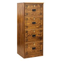 a tall wooden cabinet with four drawers