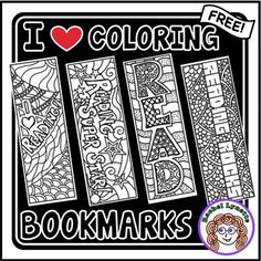 i love coloring bookmarks for adults and children