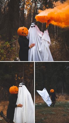 Photoshoot Ideas Halloween, Holiday Photoshoot Ideas, Pumpkin Head Photoshoot Friends, Ghost Ideas, Halloween Photoshoot Ideas, Photos For Couples, Aesthetic Creepy, Photoshoot Friends