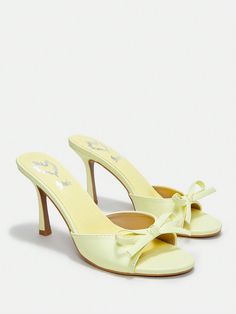 Pale Yellow Heels, Pastel Yellow Heels, Yellow Kitten Heels, Baby Blue Heels, Yellow High Heels, Women Vacation, Vacation Shoes, Yellow Sandals, Yellow Heels