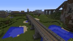 an image of a bridge in minecraft