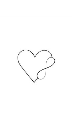 a black and white drawing of a heart