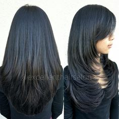 Cut Hairstyles, Haircuts Straight Hair, Hair Color And Cut, Long Black Hair, Medium Hair Cuts