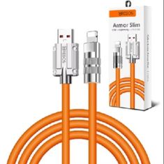 an orange cable with two cables connected to it and the box in front is shown