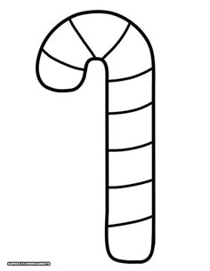 a candy cane is shown in this black and white drawing, it looks like the candy cane