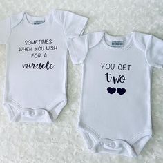 two baby onesuits that say, sometimes when you wish to be a marriage