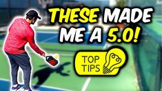 a man holding a tennis racquet on top of a tennis court with the words, these made me a 50