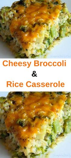 cheesy broccoli and rice casserole on a white plate