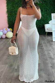 Olivia Mark - Seductive Backless Patchwork Spaghetti Strap Sling Dresses Strap Maxi Dress, Mesh Maxi Dress, Exclusive Dress, Prom Dress Shopping, Ladies Gown, Sling Dress, Urban Dresses, Night Out Dress, Shop Maxi Dresses