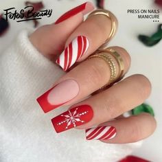 " Click here to view more Fofosbeauty Press On Nails at lower price! Fofosbeauty--Festive Nail Art to Wear This Christmas! Press on nails 24 Pieces set 12 different sizes. Acrylic nails art accessories design 24 pcs set full nail design fake nail tips with free nail glue sticker sheet and mini nail file. These tools can help you wear fake nails better, and the operation is easy and convenient for everyone. Get into the holiday spirit with our exclusive Christmas-themed nail wraps! Perfect for ad Christmas Nail Ideas, Coffin Press On Nails, Nail Art Set, Christmas Nail Art Designs, Blue Nail, Festival Nails, Xmas Nails