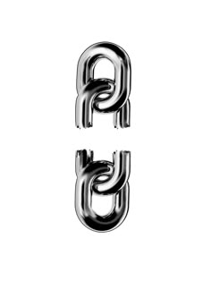 the letter g is made up of metal letters that appear to be interlocked