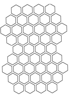 the hexagonal pattern is shown in black and white