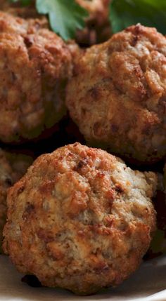 some meat patties on a white plate