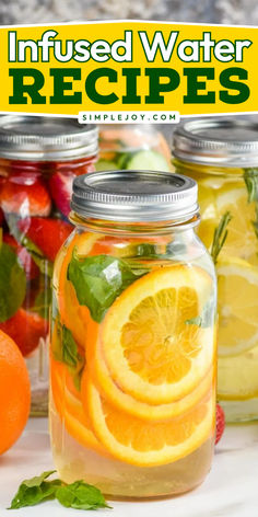 Infused Water Recipes will make it so easy to stay hydrated this summer. They are made with simple ingredients that add so much flavor. Natural Water Flavoring Recipes, Fresh Fruit Water Recipes, Infused Water Recipes Party Fall, Refreshing Water Recipes For Party, Fall Flavored Water, Apple Infused Water Recipes, Flavored Water Recipes For Wedding, Homemade Flavored Water