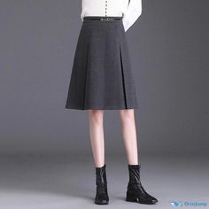 Orcajump - High-waisted A-line Skirt with Pure Color and Flared Hem, Featuring a Stylish Pencil Skirt Design Skirt Type, Skirt Design, Pure Color, A Line Skirt, A Line Skirts, Pencil Skirt, A Line, Pencil, High Waisted