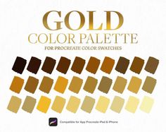 gold color palette for procreate swatches