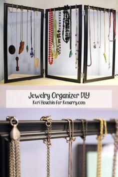 the jewelry organizer diy is an easy way to organize your necklaces and bracelets