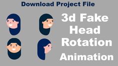 three people with long hair and the text 3d fake head rottation animation