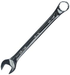 a wrench with an extra long spanner in the center and two large, black handles