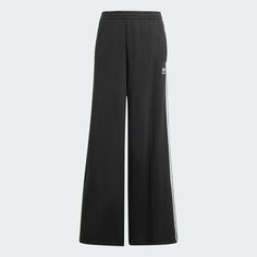 adidas Adicolor 3-Stripes Loose French Terry Wide Leg Pants - Black | Free Shipping with adiClub | adidas US Wide Leg Joggers, Adidas Adicolor, Model Call, Women Lifestyle, Adidas Pants, Adidas Online, Pants Black, Black Adidas, French Terry