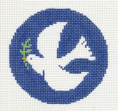 a cross stitch pattern with a bird in the center