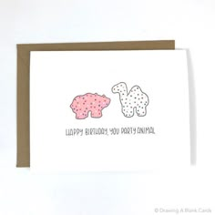 a card with two sheep on it and the words happy birthday, you're animal