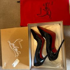 Only Worn Once. These Beauties Have Been Glazed For Durability, One Of Kind Classy!! Make An Offer! Louboutin Aesthetic, Louis Vuitton Heels, Expensive Stuff, Red Bottom High Heels, Red Bottom Heels, Red Bottom Shoes, Fashion Shoes Heels, Red Louboutin, Red Bottom