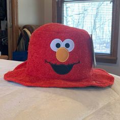 One Brand New With Tags, Sesame Streets Elmo Floppy Hat/Bucket Hat 7" Diameter (Not Including The Brim) From Smoke Free Home Seaseme Street, Street Accessories, Sesame Street Elmo, Hat Men, Sesame Street, Coloring For Kids, Kids Accessories, Floppy Hat, Hats For Men