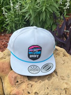 Light grey cap with the "Cheyenne" Hooey Patch Bright blue and pink with accents of black Fire Hats, Hooey Hats, Country Fits, Future Man, Country Clothes, Country Hats, Gray Cap, Western Aesthetic, Dream Style