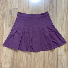 Nwot Love Tree Purple Pleated Skirt I1 Purple Pleated Mini Skirt, Purple Skirt Aesthetic, Barrel Costume, Clawdeen Costume, Twilight Halloween, Dark Purple Skirt, Purple Skirt Outfit, Purple Pleated Skirt