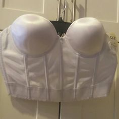 Size 38c, White, Wide Side/Back Straps Fitted Strapless Bra Partially Lined, Fitted Partially Lined Strapless Bra, Fitted Padded Cup Camisole, Back Strap, Women's Intimates, Bra, White, Women Shopping, Color