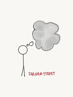 a drawing of a person looking at a cloud with the word farnam street written on it