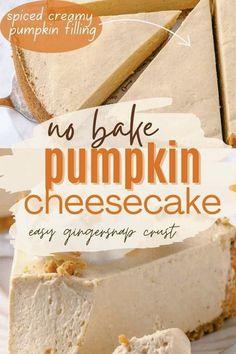 no bake pumpkin cheesecake recipe on a plate