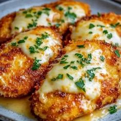 some food that is on a plate with sauce and parmesan cheese toppings