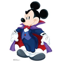 MICKEY MOUSE AS VAMPIRE Cardboard Cutout Standup Standee - Front Life Size Cardboard Cutout, Dracula Costume, Mickey Mouse Dress, Cardboard Standup, Mouse Halloween, Mickey Balloons, Elf Movie, Mickey Mouse Halloween, Mickey Halloween