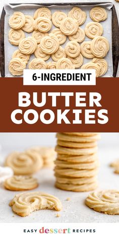 an image of butter cookies with text overlay