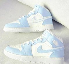 Custom Jordans, Blue Jordans, Cute Nike Shoes, Cute Nikes