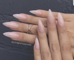 Nails Sheer Pink, Nails Sheer, Dainty Nails, Long Almond Nails, Almond Nails Designs, Neutral Nails, Brown Nails