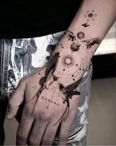 a person's hand with a tattoo on it