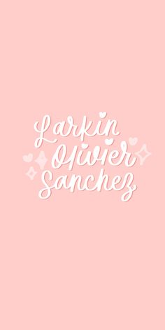 the words are written in white on a pink background