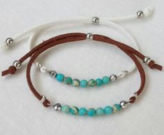 Turquoise bracelets Tiny turquoise bracelets Beaded bracelet - Etsy Canadá Turquoise Bracelets, Bracelet Summer, Bracelets Beaded, Turquoise Bead Bracelet, Cord Jewelry, Beaded Bracelets Diy, Genuine Turquoise, Bracelet Tutorial, Diy Schmuck