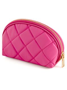 Say “Bonjour!” to your new favorite accessory, Shiraleah’s Mademoiselle Zip Pouch. Made from trendy quilted PU in a vibrant pink color, this compact, crescent-shaped cosmetic bag is ideal to carry all your odds and ends in style. The Mademoiselle Zip Pouch is made in the same style as the Mademoiselle Wristlet, Card Case, and Camera Bag which can be combined to form one magnifique collection. Pair with other items from Shiraleah to complete your look! Shiraleah is a trend-driven lifestyle brand Pink Quilted Bag For On-the-go, Chic Pink Quilted Shoulder Bag, Chic Pink Pouch With Zipper Closure, Pink Clutch Pouch With Zipper Closure, Pink Clutch Pouch For Travel, Pink Travel Coin Purse With Removable Pouch, Pink On-the-go Cosmetic Pouch, Travel Coin Purse With Removable Pouch In Pink, Trendy Pink Quilted Bag