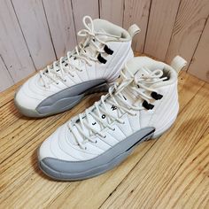 Nike Air Jordan 12 Retro Gs 2016 Size 7y White/Black-Wolf Grey. Worn A Handful. In Great Condition. Lots Of Life Left. Original Box Included. See Pictures. Ask Questions. Jordan 12 Gray And White, Air Jordan 12, Air Jordan 12 Retro, Jordan 12 Retro, Jordan 12, Jordans 12, Black Wolf, Kids Nike, White Nikes