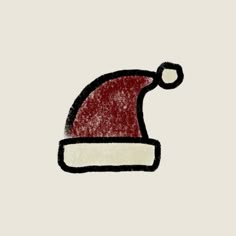 a drawing of a santa hat on a white background