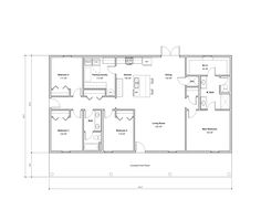 the floor plan for a two bedroom, one bathroom apartment with an attached kitchen and living room