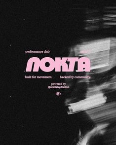 a black and white photo with the words nokia in pink on it's side