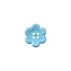 a blue flower shaped button on a white background