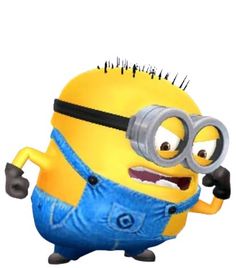 a cartoon minion holding a pair of scissors