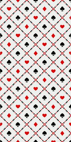 an abstract pattern with hearts and diamonds